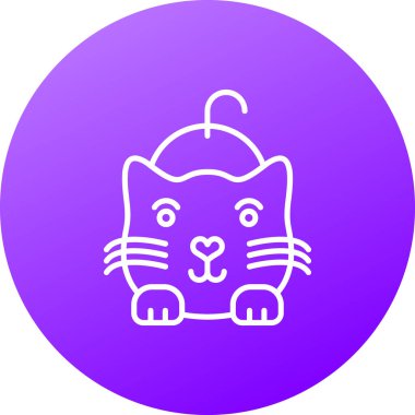 Bir kedi simgesinin vektör illüstrasyonu