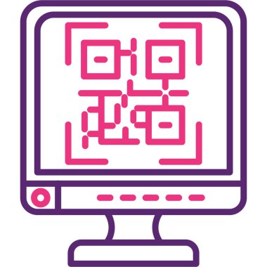 QR kodu. Web simgesi basit illüstrasyon