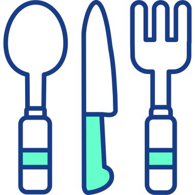 Çatal bıçak. Web simgesi basit illüstrasyon