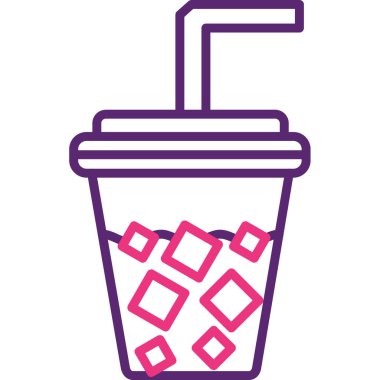 Ice cup ikon vektör illüstrasyonu