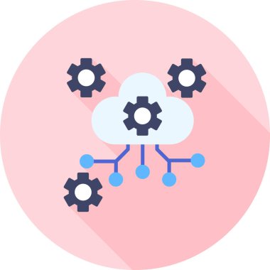 Bulut hesaplama. Web basit illüstrasyonu