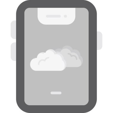 Moda biçimi izole edilmiş arkaplanda bulut simgesine sahip cep telefonu