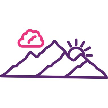 dağlar ve bulutlar simgesi