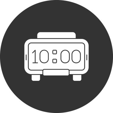 Çalar saat simgesi. Web tasarımı için alarmlı saat vektör simgesinin basit bir gösterimi