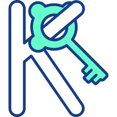 anahtar anahtar simgesi. anahtar vektör simgesi rengini izole et