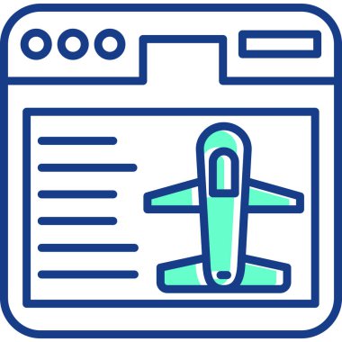 Uçuş bileti simgesi renk özet vektörü