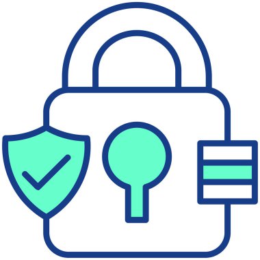 Güvenli. Web simgesi basit illüstrasyon