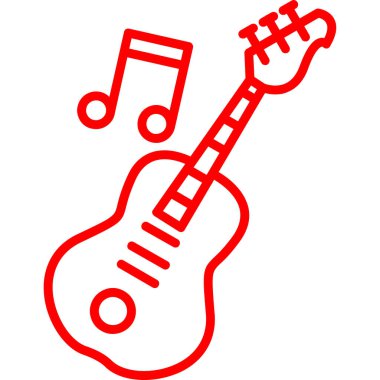 Gitar simgesi, vektör illüstrasyonu