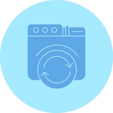 çamaşır makinesi simgesi, vektör illüstrasyonu