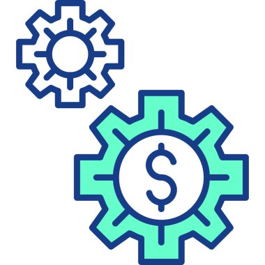 dişli dolar para simgesi - taslak biçimi