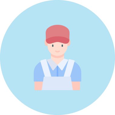 Çiftçi düz vektör simgesi