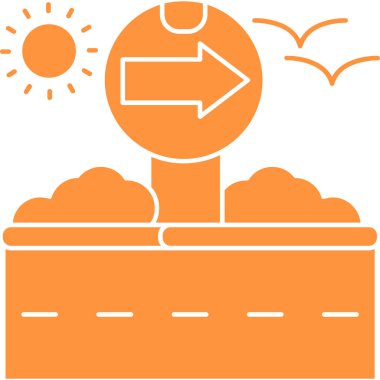 Modern yol simgesinin vektör illüstrasyonu