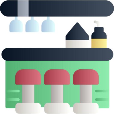 Bir bina simgesinin vektör illüstrasyonu