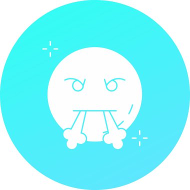 Kızgın emoji simgesi tasarım, renkli vektör çizim