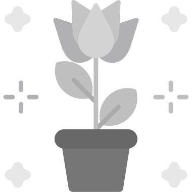 Çiçek. Web simgesi basit illüstrasyon