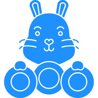 Tavşan Paskalya Yumurtaları simgesi taslak biçiminde