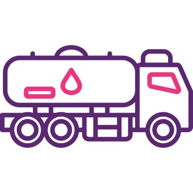 Petrol tankeri vektör simgesi modern ince çizgi