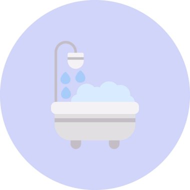 Banyo web simgesi, basit vektör illüstrasyonu