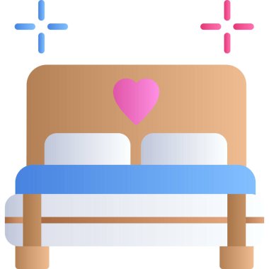 yatak simgesi, modern vektör illüstrasyon tasarımı