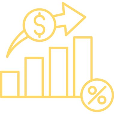 İş haritası vektör simgesi. biçim düz simge sembolü, sarı renk, yuvarlak açılar, beyaz arkaplan