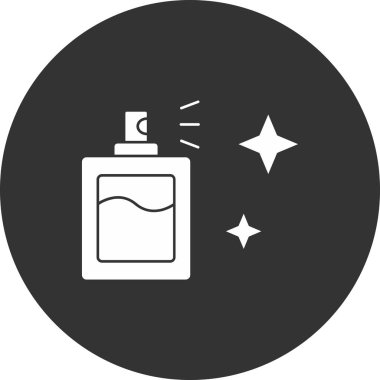 Çember içinde parfüm şişesi simgesinin vektör çizimi.