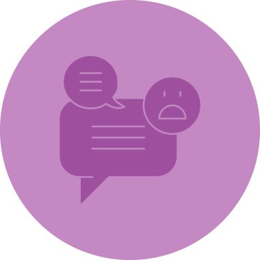 Konuşma baloncukları simgesi ve düz tasarım simgesi olan konuşma baloncukları