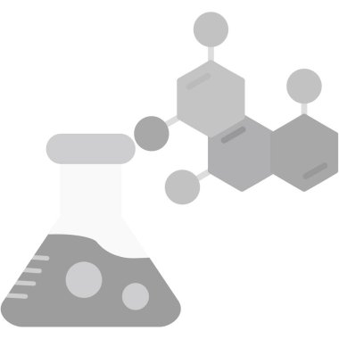 Kimyasal laboratuvar bilim simgesi düz stil