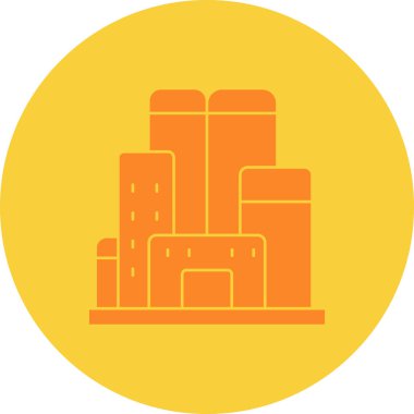 Bina. Web simgesi basit illüstrasyon