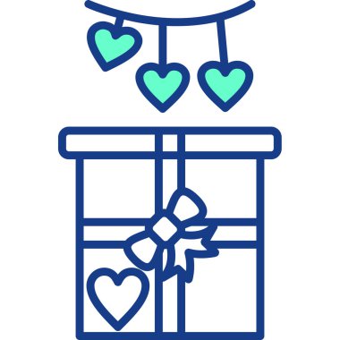 hediye kutusu simgesi, vektör illüstrasyonu