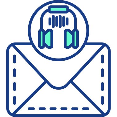 Mesaj var. Web simgesi basit illüstrasyon