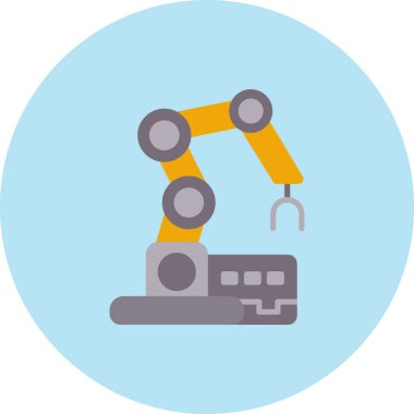 robotic arm flat vector icon
