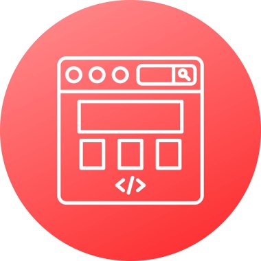 Web simgesi, programlamanın vektör illüstrasyonu