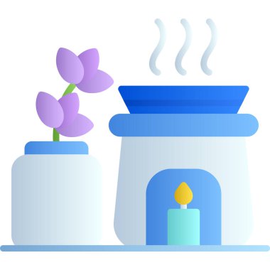 aromaterapi mum simgesi, vektör.