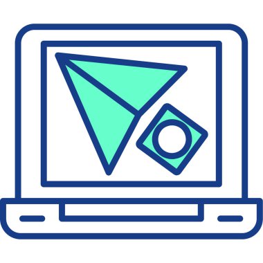 dizüstü bilgisayar simgesi, vektör illüstrasyonu