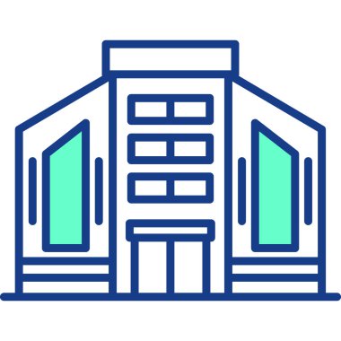 bina simgesi, vektör illüstrasyonu basit tasarım