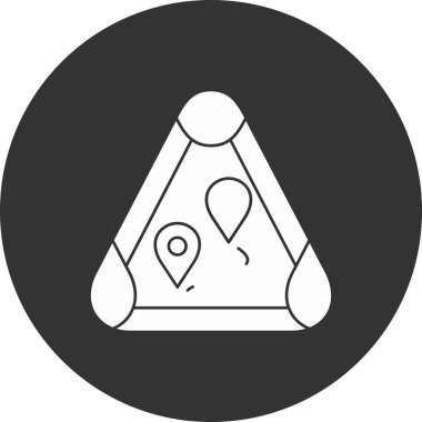 konum haritası pin simgesi ana hat biçiminde