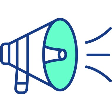 megafon ikonu. Hoparlör vektör simgesi rengi izole edilmiş düz