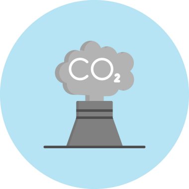 Nükleer enerji santrali ikon vektör çizimi tasarımı