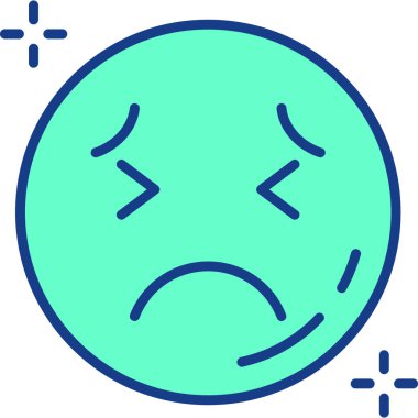 üzgün yüz simgesi vektör illüstrasyonu