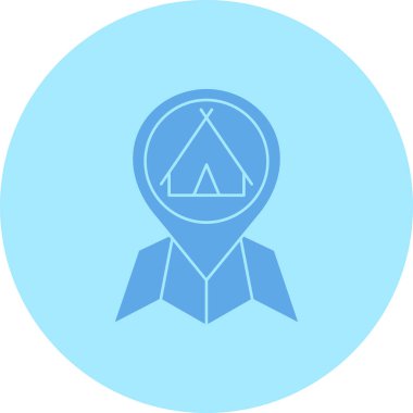 Çadır. Web simgesi basit illüstrasyon