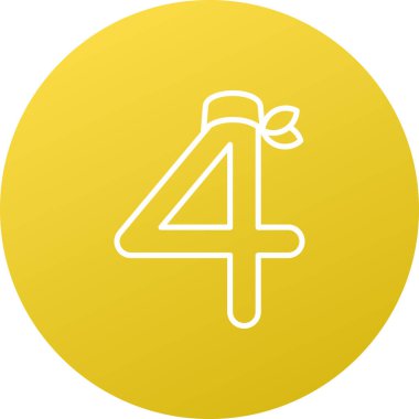 4 numaralı simge, vektör tasarımı