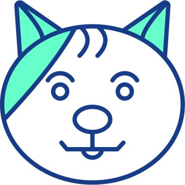 Taslak biçiminde sevimli kedi başı simgesi