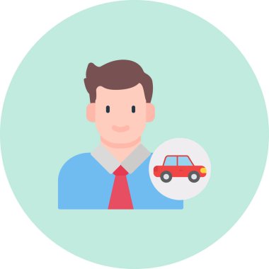 işadamı vektörü düz renk simgesi