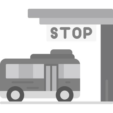 Otobüs simgesini durdur. Beyaz arkaplanda izole edilmiş web tasarımı için dur bus vektör simgesinin basit bir gösterimi