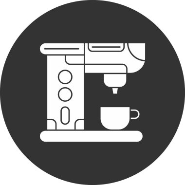 kahve makinesi simgesi, basit vektör illüstrasyonu