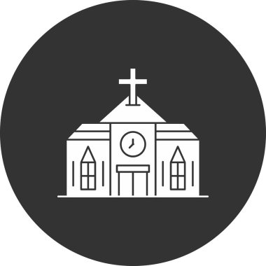 Kiliseye. Web simgesi basit illüstrasyon