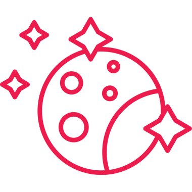 Kırmızı gezegen simgesinin vektör çizimi