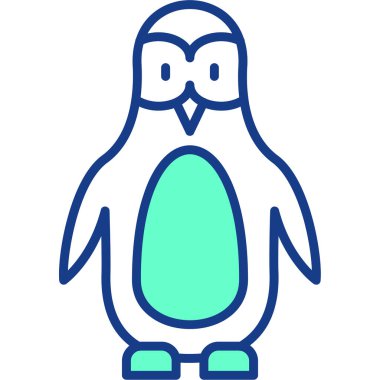 Penguen simgesi vektör illüstrasyonu