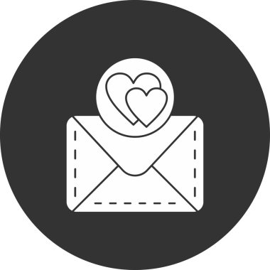 Bir aşk mesajı simgesinin vektör illüstrasyonu