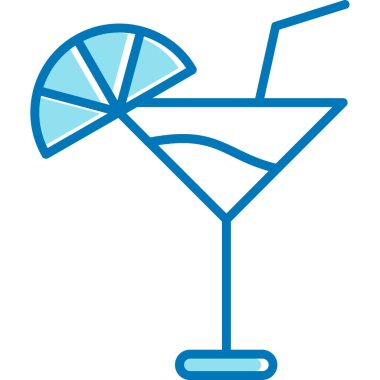 Kokteyl ikonu, basit illüstrasyon